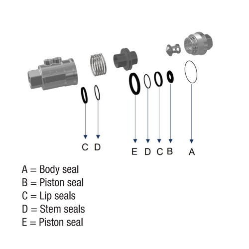 Set de garnituri FKM / EPDM, valve axiale Parler Legris