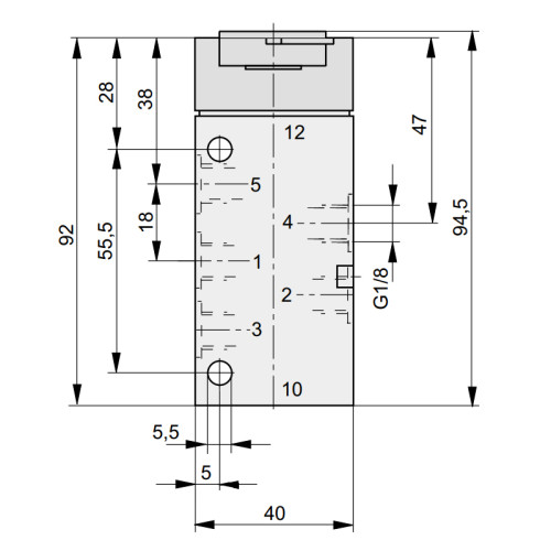 Valva 5/2 de panou, actionare cu buton, seria S9 Parker-Origa