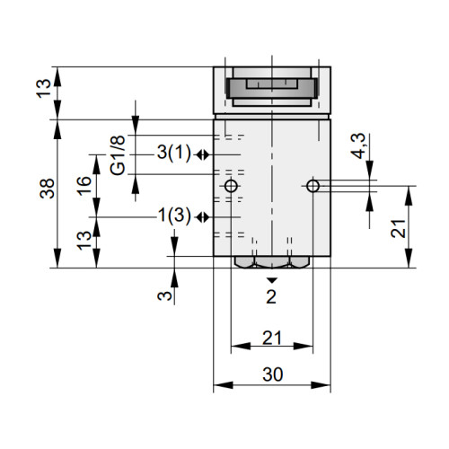 Valva 3/2 de panou, actionare cu buton, seria K9 Parker-Origa