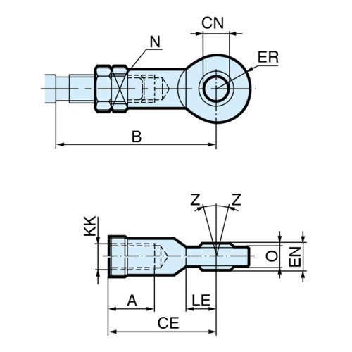 Articulatie sferica tija cilindru pneumatic  compact, seria P1P