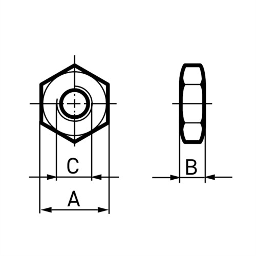 Piulita tija cilindru pneumatic compact, seria P1P