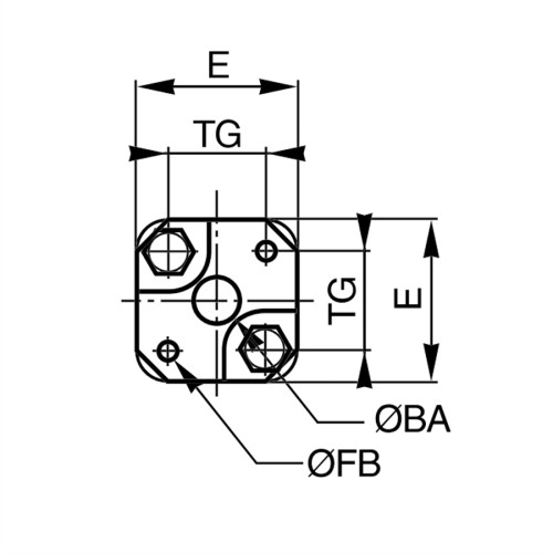 Kit de montaj duplex cilindri pneumatici seria P1P