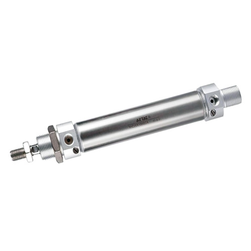 Cilindru pneumatic rotund ISO 6432, seria MIC Ø20, dubla actionare, amortizare reglabila