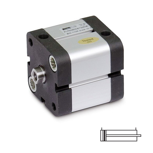 Cilindru pneumatic compact, seria P1P Ø80, dubla actionare