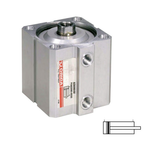 Cilindru pneumatic compact, cursa scurta, seria SZ6 Ø80, dubla actionare, Parker Origa