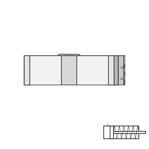 Cilindru pneumatic compact, cursa scurta, seria SZK Ø50, simpla actionare, tija retrasa, Parker Origa