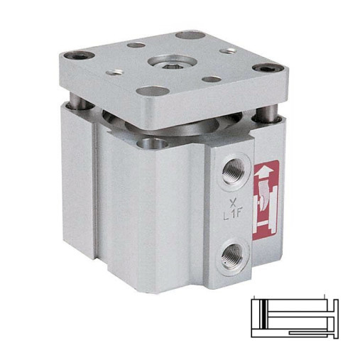 Cilindru pneumatic compact, cursa scurta, seria SZV Ø40, dubla actionare, ghidaj antirotatie, Parker Origa