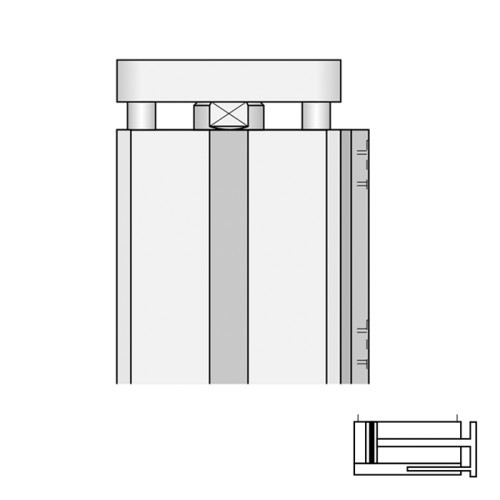Cilindru pneumatic compact, cursa scurta, seria SZV Ø40, dubla actionare, ghidaj antirotatie, Parker Origa
