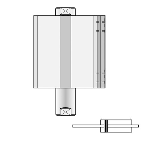 Cilindru pneumatic compact, cursa scurta, seria SZD Ø50, dubla actionare, tija bilaterala, Parker Origa