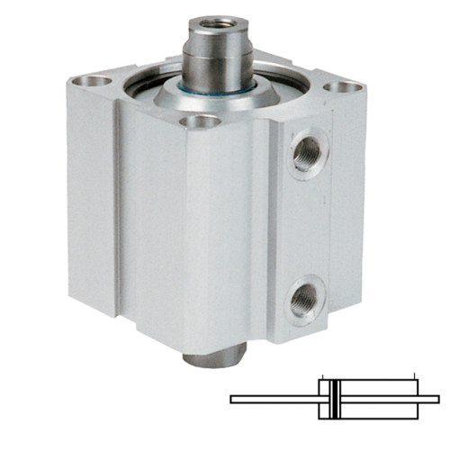 Cilindru pneumatic compact, cursa scurta, seria SZD Ø63, dubla actionare, tija bilaterala, Parker Origa