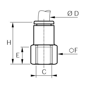 Racord rapid drept, filet interior NPT