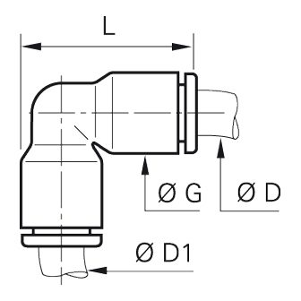 Racord rapid L, egal sau inegal