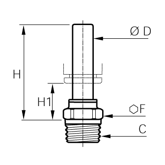 Racord drept plug-in, filet BSPT