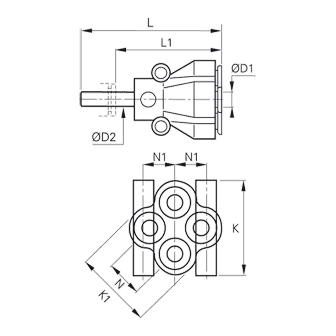 Racord rapid Y multiplu, plug-in