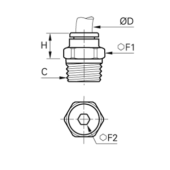 Racord rapid drept, filet exterior BSPT