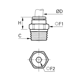 Racord rapid drept, filet exterior NPT