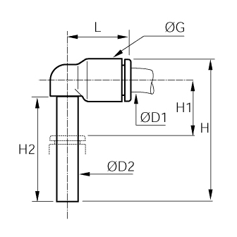 Racord rapid L lung, plug-in, egal sau inegal