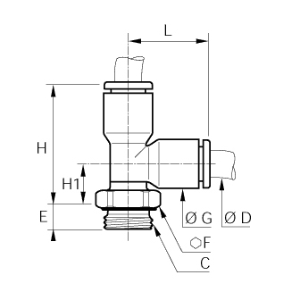Racord rapid T asimetric, filet exterior BSPP sau metric - 3193