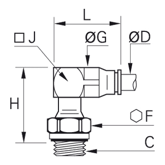 Racord rapid L lung, filet exterior M3 si M5