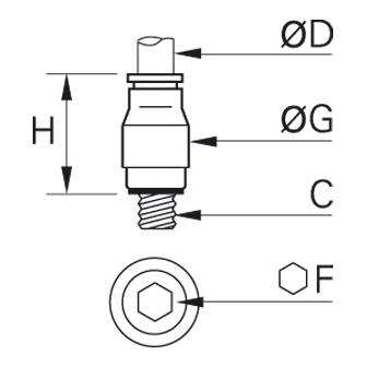 Racord rapid drept, filet exterior M3 si M5