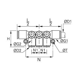 Racord rapid L multiplu