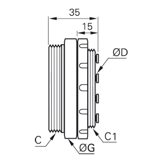 Conector multiplu tata