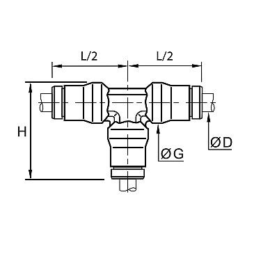 Racord rapid T, tub in inch