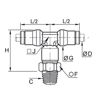 Racord rapid T simetric, filet exterior BSPT