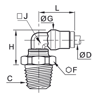 Racord rapid L, filet exterior BSPT