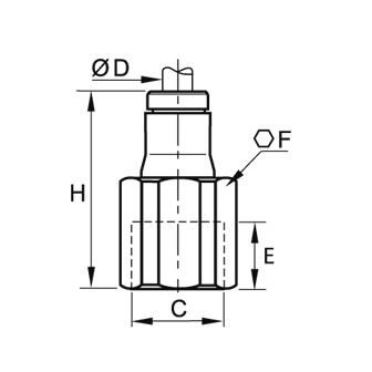 Racord rapid drept, alama cu continut redus de plumb, filet interior BSPP sau metric