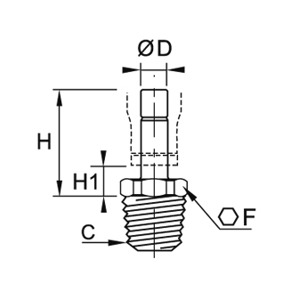 Racord drept plug-in, alama cu continut redus de plumb, filet BSPT