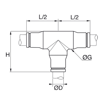 Racord rapid T, inox, tub in inch