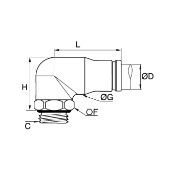 Racord rapid L, inox, filet exterior BSPP