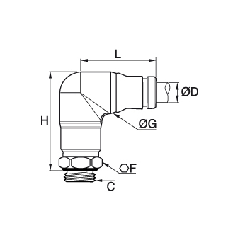 Racord rapid L, inox, filet exterior BSPP sau metric