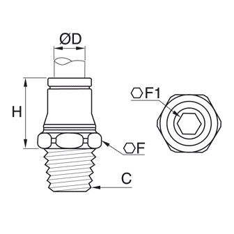 Racord rapid drept, inox, filet exterior BSPT sau NPT