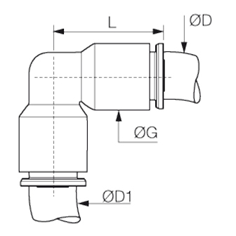 Racord rapid L, Liquifit, egal sau inegal, tub in inch