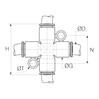 Racord rapid X, Liquifit, tub in inch