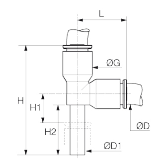 Racord rapid T asimetric, Liquifit, plug-in