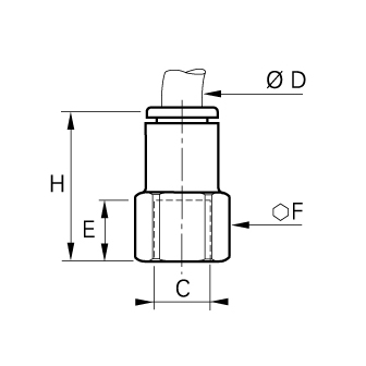 Racord rapid drept, LF6800 alama nichelata FDA, filet interior BSPP