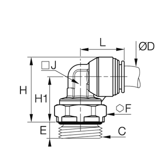 Racord L, Prestomatic 2, filet exterior metric