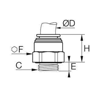 Racord drept, Prestomatic 2, filet exterior metric