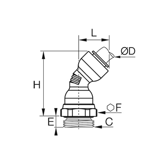 Racord cot 45°, Prestomatic 3, filet exterior BSPT