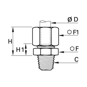 Racord drept alama, filet exterior NPT