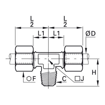 Racord T simetric, alama, filet exterior BSPT