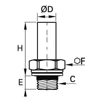 Racord adaptor alama, teava-filet exterior BSPP, garnitura bi-material