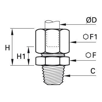 Racord drept inox, filet exterior NPT