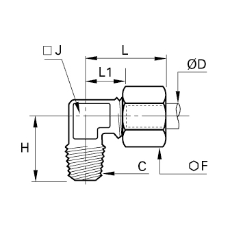 Racord L inox, filet exterior BSPT