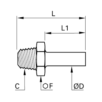 Racord adaptor inox, teava-filet exterior BSPT