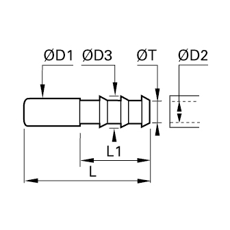 Racord adaptor inox, teava-stut pentru furtun cauciuc