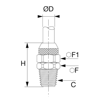 Racord drept, alama nichelata, filet exterior BSPT